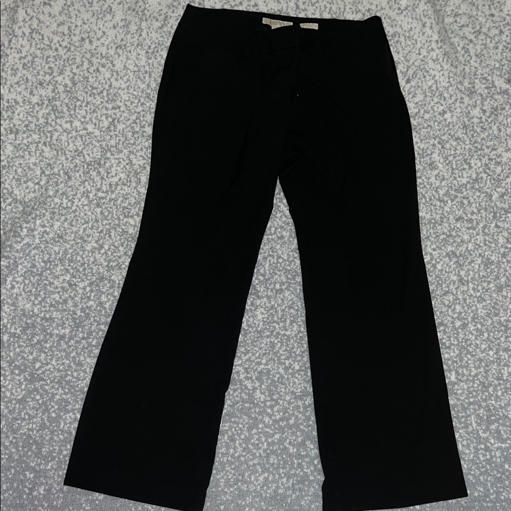 MICHAEL KORS Gramercy Fit Black Wide Leg Dress Pants Size 12 P Regular
